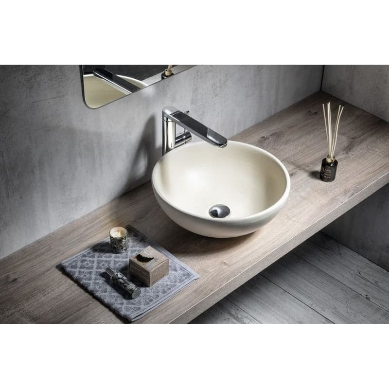 SAPHO - ATTILA keramické umývadlo, priemer 43cm, slonová kost DK005 3