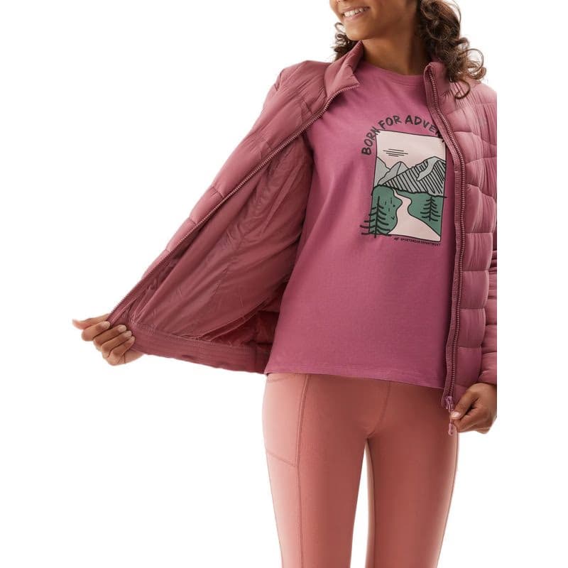 Dievčenská bunda 4F JUNIOR DOWN JACKET-JAW23TDJAF219-54S-PINK 4