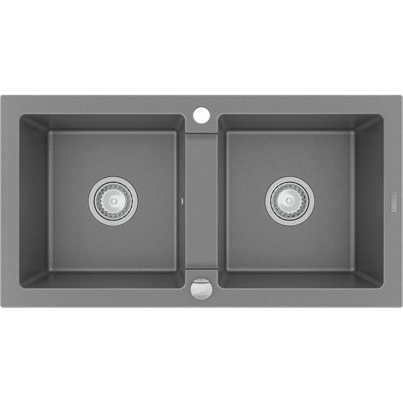 MEXEN MEXEN - Mario granitový drez dve mísy 820x436 mm, sivá 6504822000-71