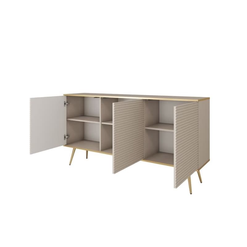 ArtPS Komoda BIJOU K-160 MDF | čierna / zlaté nohy 4