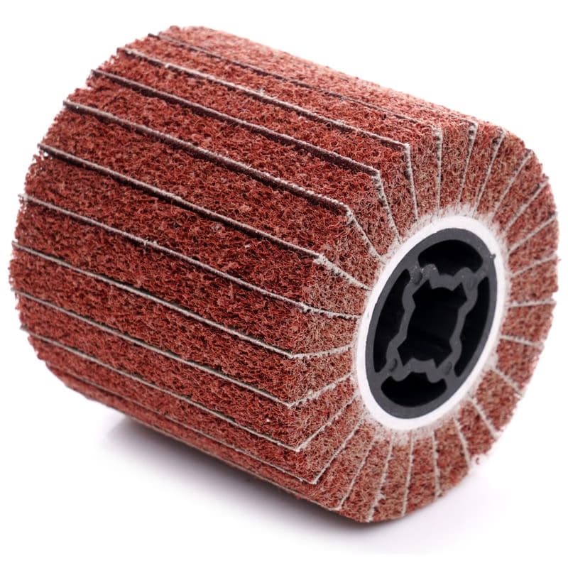 Valcový brúsný kotúč, brúsna netkaná textília 100x100x19 P80 COARSE vyrobená zo striedavo usporiadaných brúsnych plátien a netkanej textílie TA4121