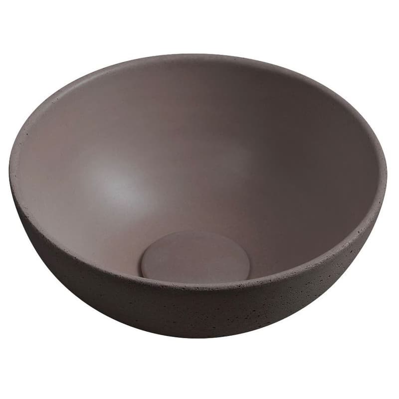 SAPHO - MINOR betónové umývadlo na dosku, priemer 26cm, tmavo hnedá mat MR26015