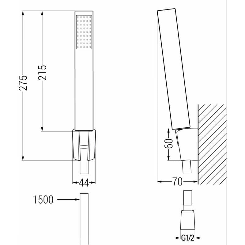 MEXEN/S - Cetus R77 SET vaňová batéria so sprchou, čierna 74433R77-70 3