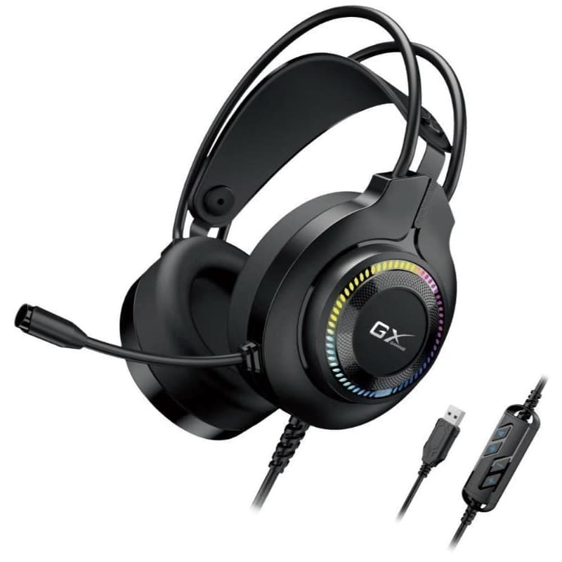 GENIUS slúchadlá s mikrofónom GX GAMING HS-GX580U, USB, RGB, čierna 2