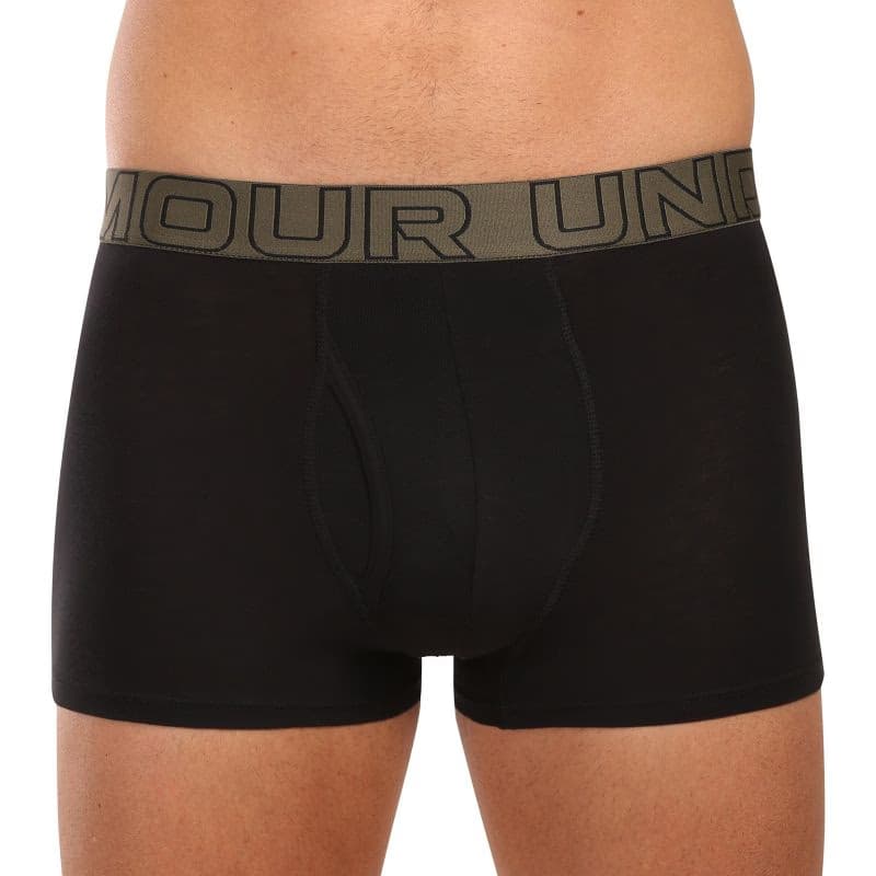 Pánske boxerky UNDER ARMOUR 3 PACK-UA PERFORMANCE COTTON - SOLID 3 inch-BLK 2