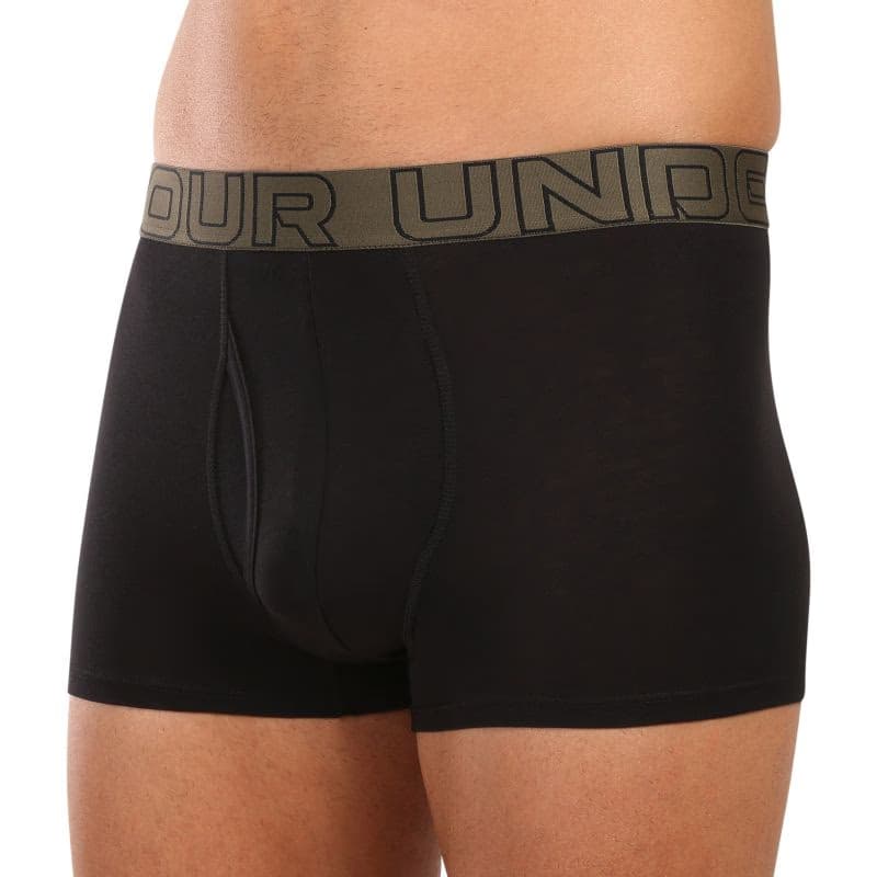 Pánske boxerky UNDER ARMOUR 3 PACK-UA PERFORMANCE COTTON - SOLID 3 inch-BLK 3