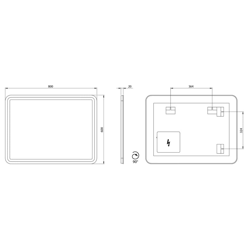 SAPHO - Zrkadlo NYX s LED osvetlením 60x80cm NY060 4