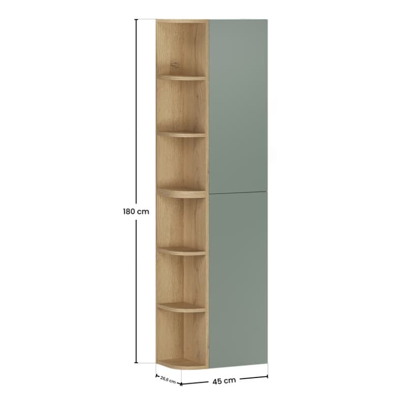 ArtCom Vysoká skrinka ASTER Green ASG 2SP/2URSM 6