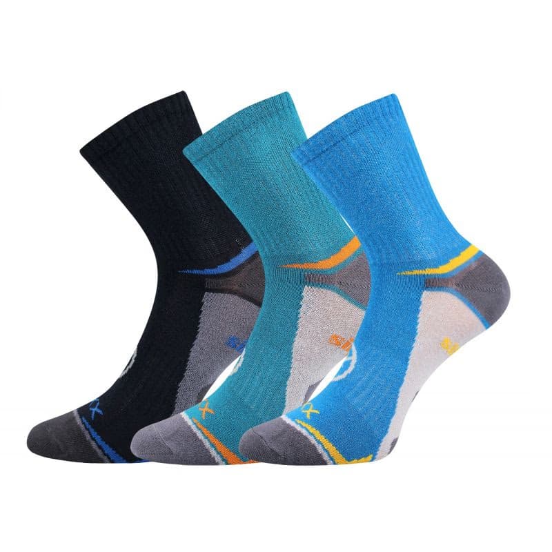 Chlapčenské turistické ponožky VOXX 3 PACK-Optifanik 03-Blue Dark blue light blue 2
