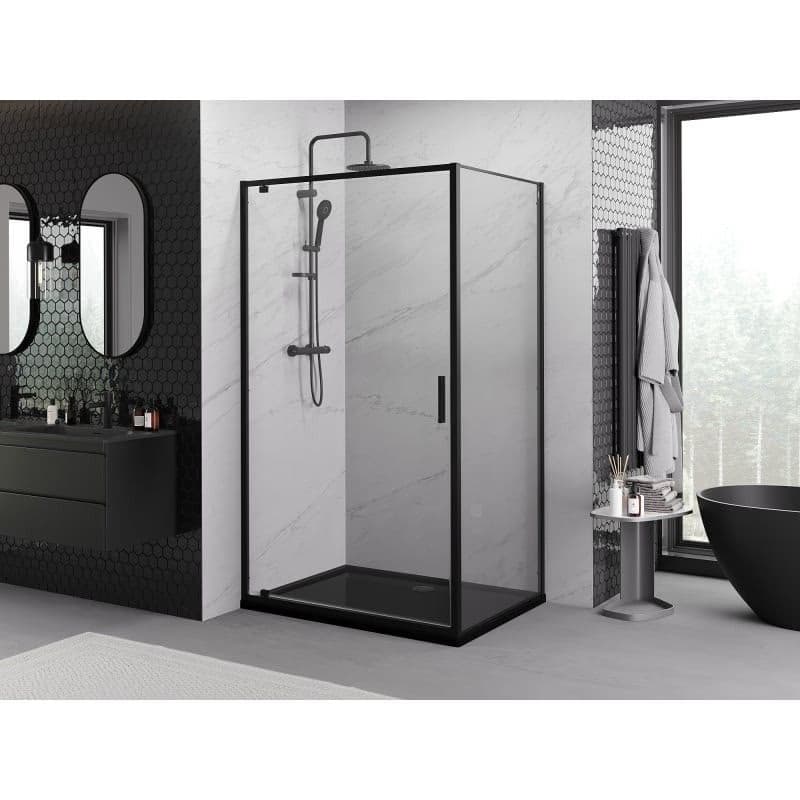 MEXEN/S - Exo sprchovací kút dvere krídlové 70 x 100, transparent, čierna 8181-070-100-70-00 4