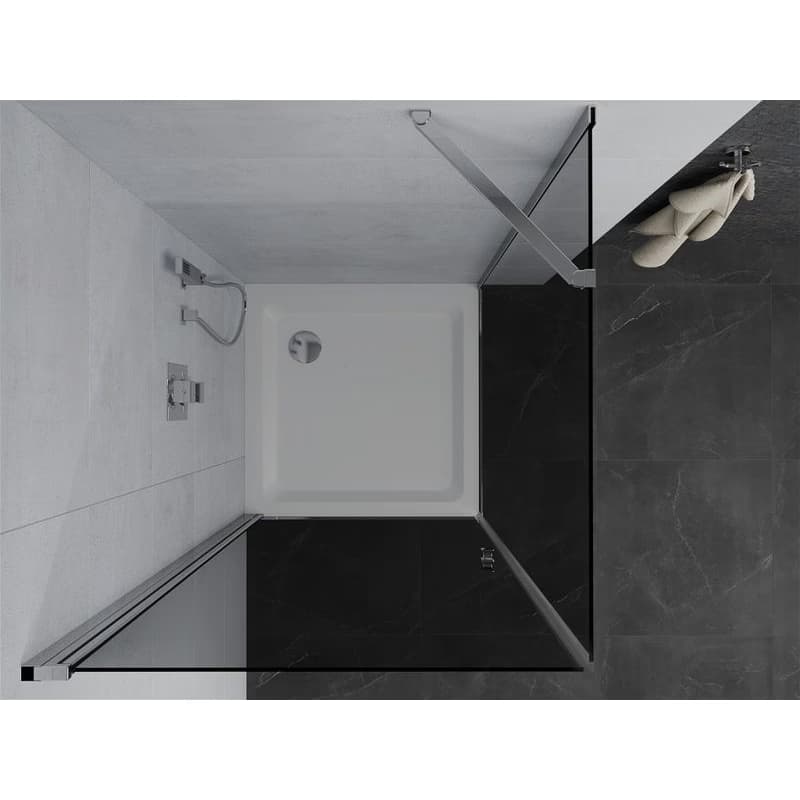 MEXEN/S - Pretória sprchovací kút 90x90, grafit, chróm + sprchová vanička vrátane sifónu 852-090-090-01-40-4010 6