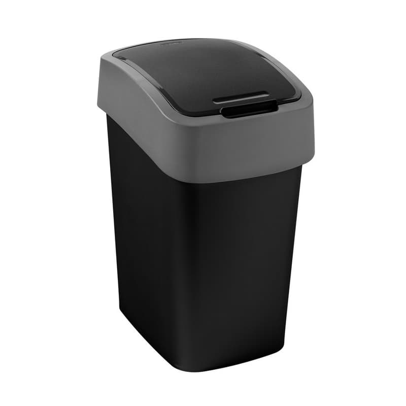 CURVER Odpadkový kôš FLIP BIN 9l | čierna / strieborná 1