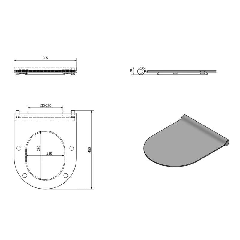 GSI - WC sedátko, SLIM, Soft Close, Quick Release, tortora mat/chróm MS86CSN05 2