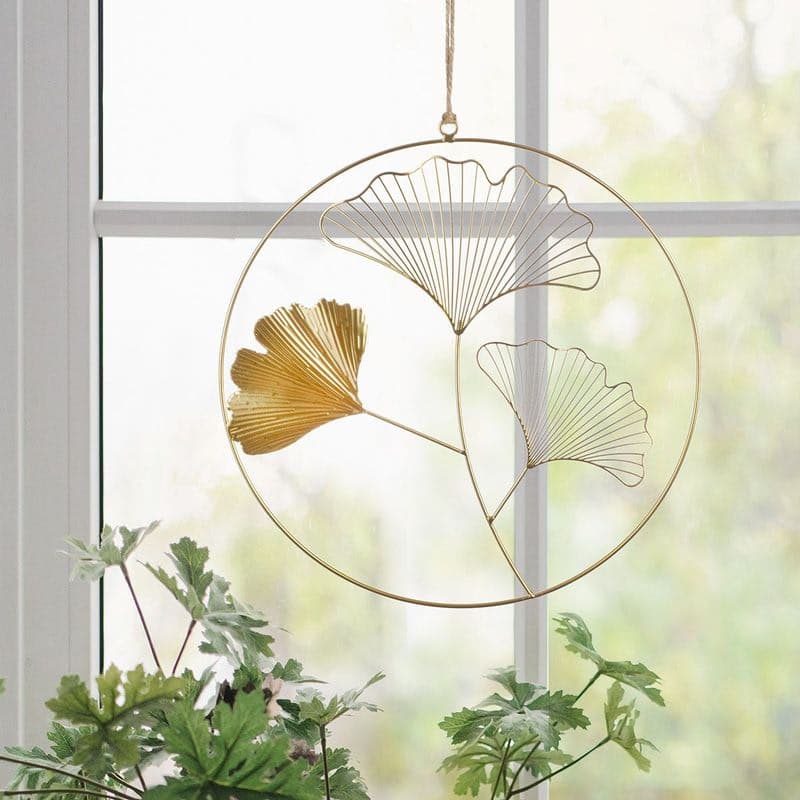 Okrúhly prívesok s motívom ginka "Golden Ginkgo" 1