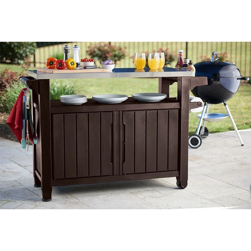 KETER Stôl UNION XL 207L | hnedá 2