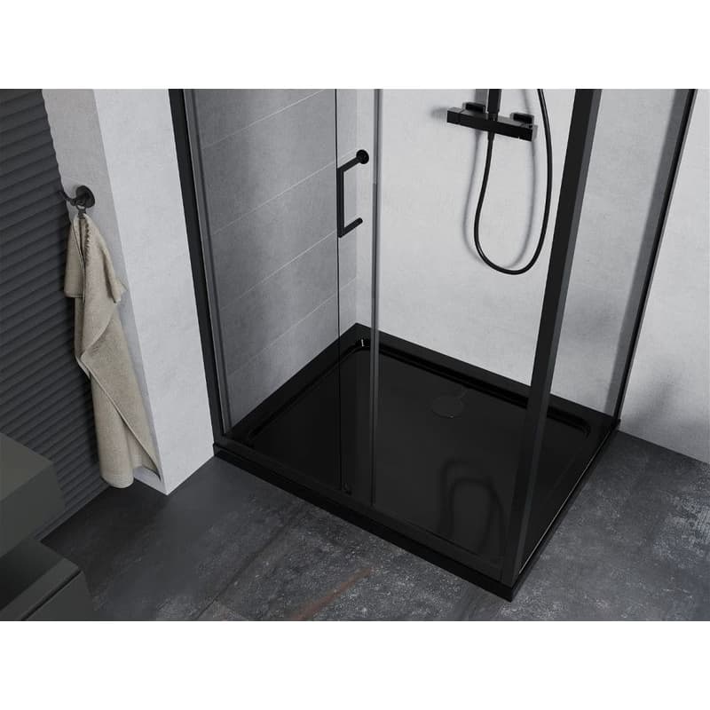 MEXEN/S - Apia Sprchovací kút 120x70, transparent, čierna + vanička so sifónom 840-120-070-70-00-4070B 5