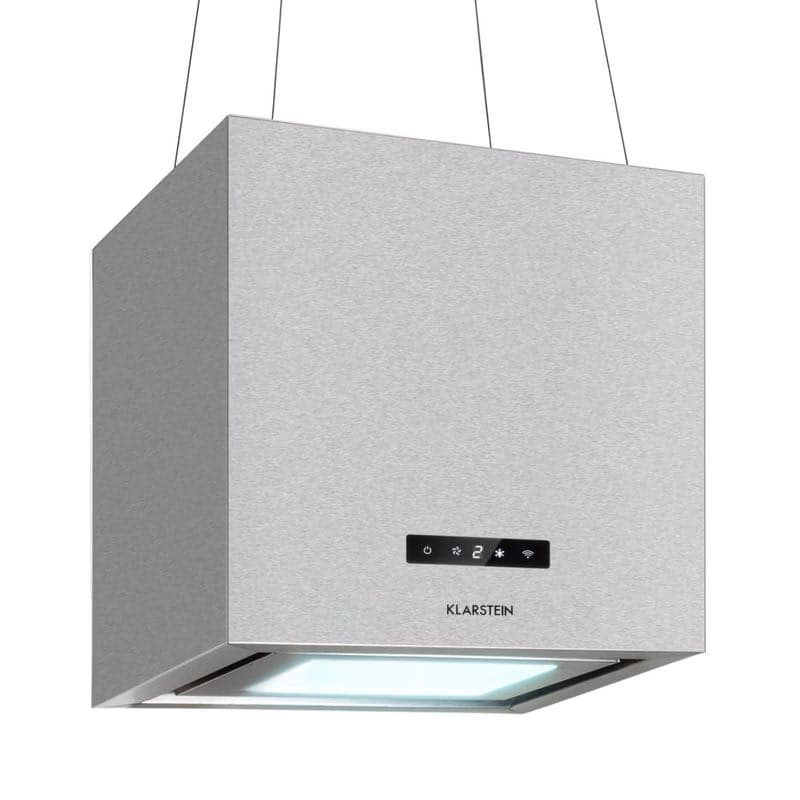 Klarstein Kronleuchter Smart, digestor, 40 cm, ostrovčekový, 595 m³/h, ovládánie cez aplikáciu, LED panel, strieborný 1