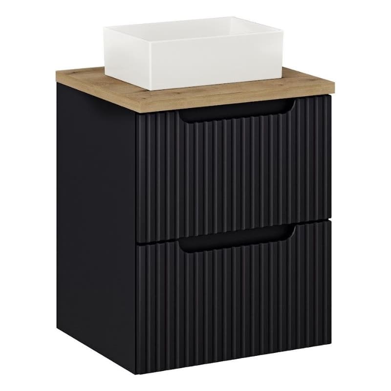 ArtCom Kúpeľňová skrinka s umývadlom a doskou NOVA Black DU50/1 | 50 cm