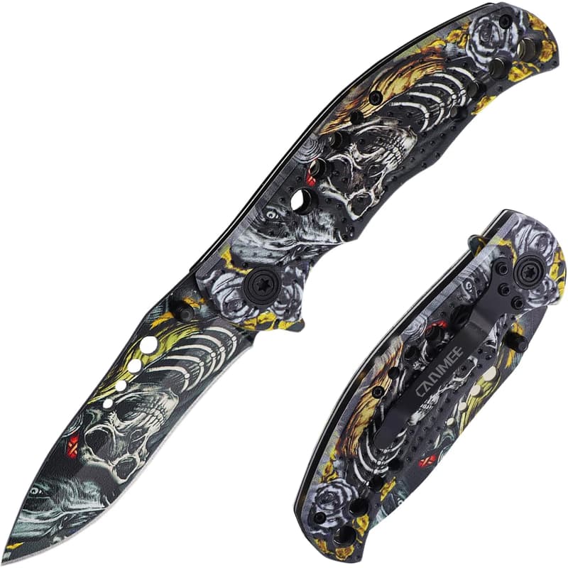 Skladací taktický nôž SKULL 20 cm, Červená 4