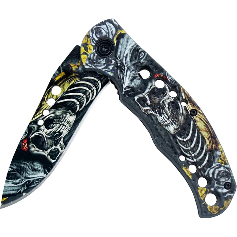 Skladací taktický nôž SKULL 20 cm, Červená 5