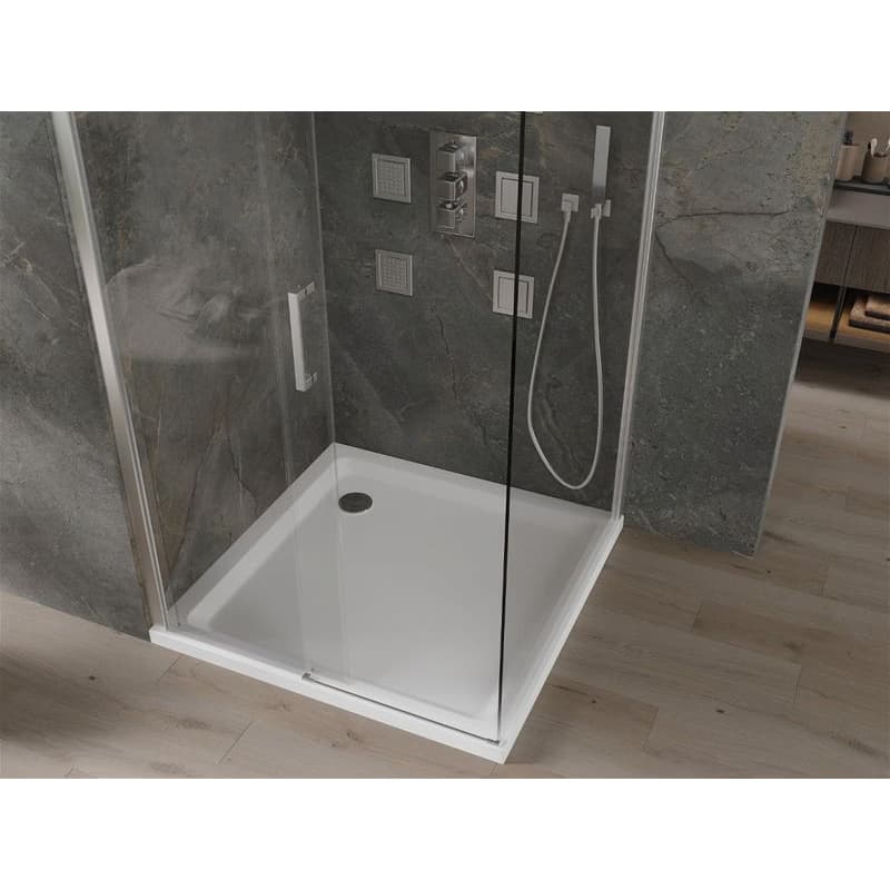 MEXEN/S - Omega sprchovací kút 100x100, číre sklo, posuv, chróm + vanička 825-100-100-01-00-4010 5