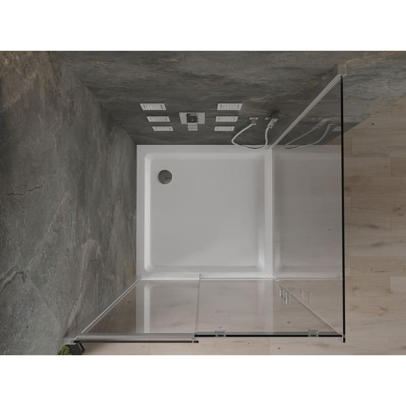 MEXEN/S - Omega sprchovací kút 100x100, číre sklo, posuv, chróm + vanička 825-100-100-01-00-4010 6