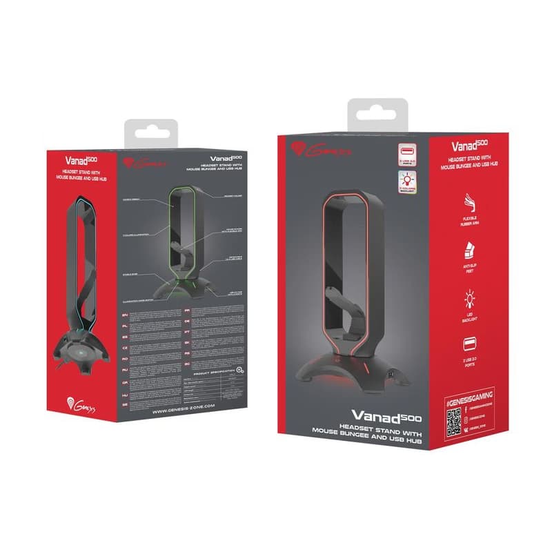 GENESIS VANAD 500 Mouse Bungee + HUB 2x USB Typ-A 6
