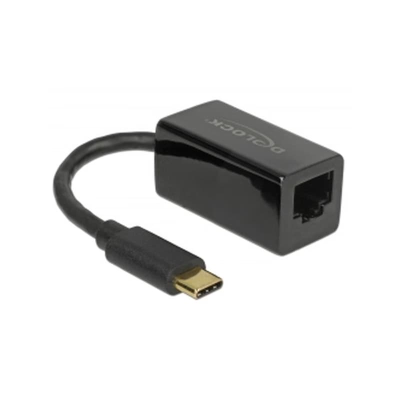 Delock Adaptér Super Speed USB (USB 3.1 Gen 1) s USB Type-C™ samec > Gigabit LAN 10/100/1000 Mbps kompaktný čierny 4