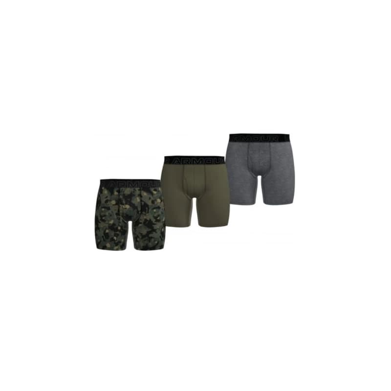 Pánske boxerky UNDER ARMOUR 3 PACK-Perf Tech Nov 6 inch-MARINE OD GREEN 1