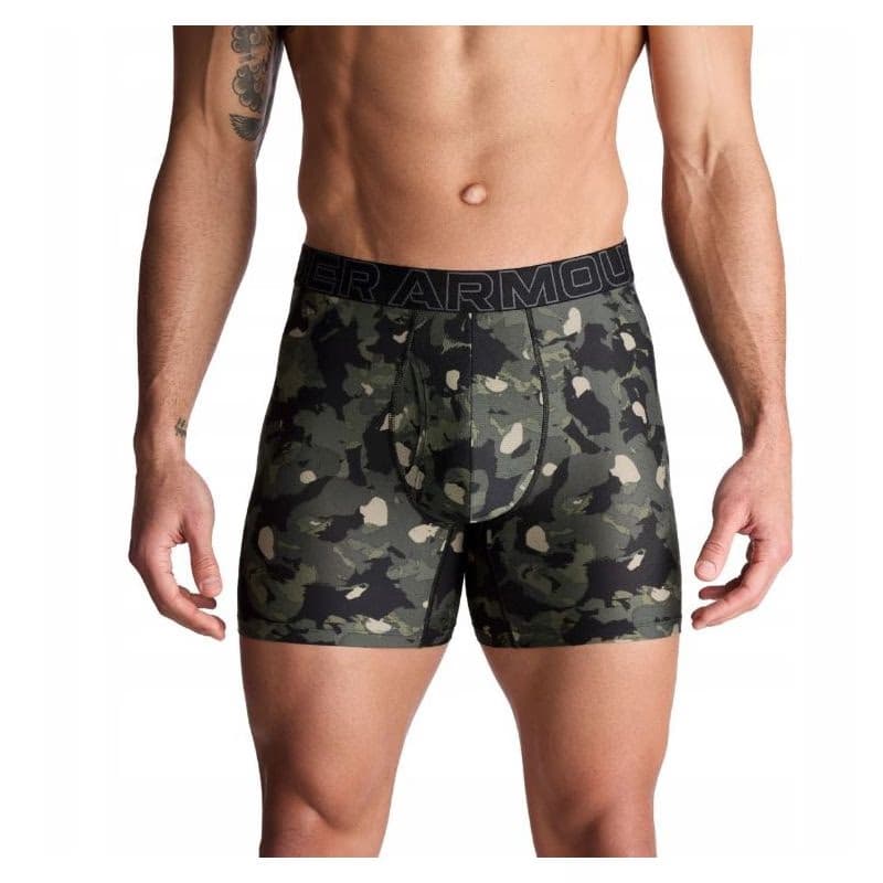 Pánske boxerky UNDER ARMOUR 3 PACK-Perf Tech Nov 6 inch-MARINE OD GREEN 2