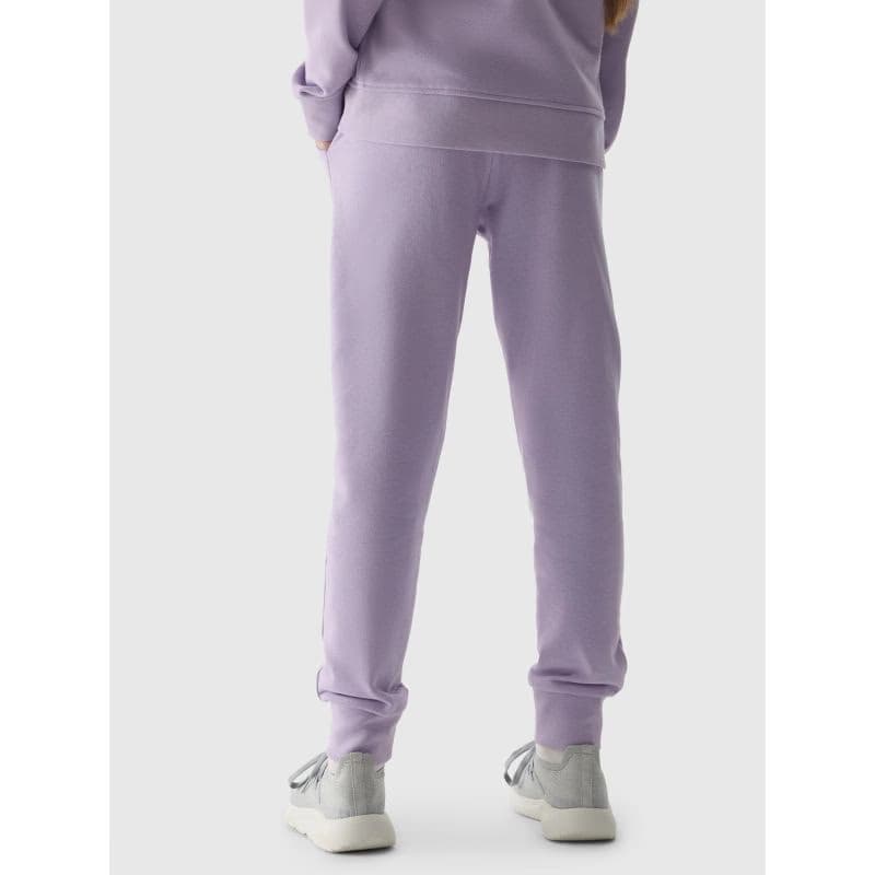 Dievčenské tepláky 4F JUNIOR TROUSERS-4FJWSS24TTROF587-52S-LIGHT VIOLET 4