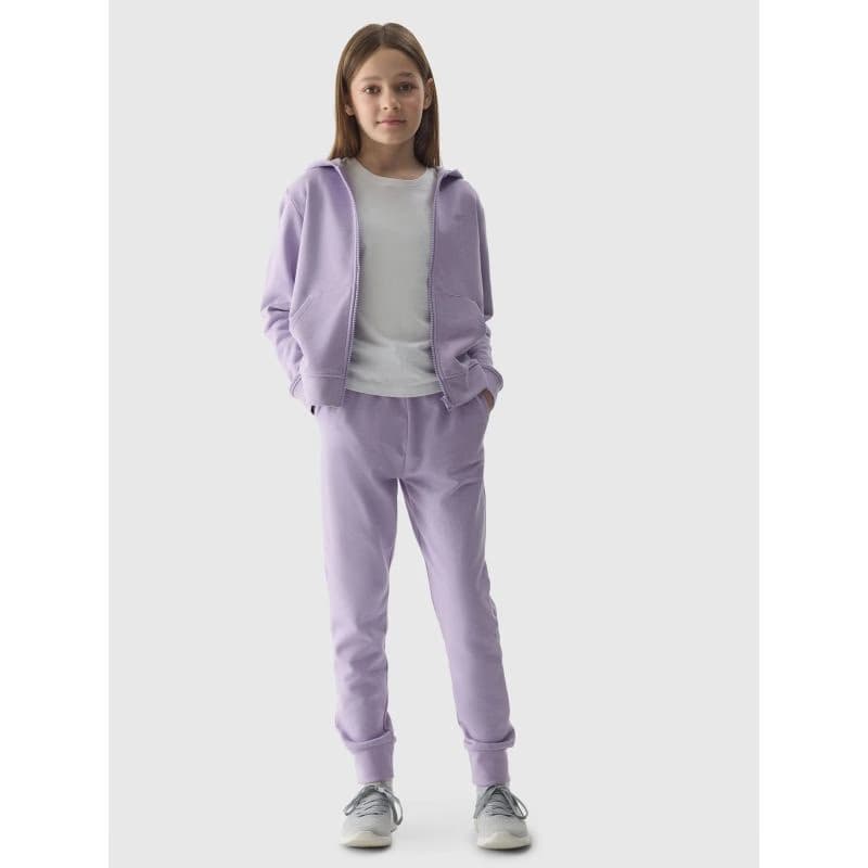 Dievčenské tepláky 4F JUNIOR TROUSERS-4FJWSS24TTROF587-52S-LIGHT VIOLET 5
