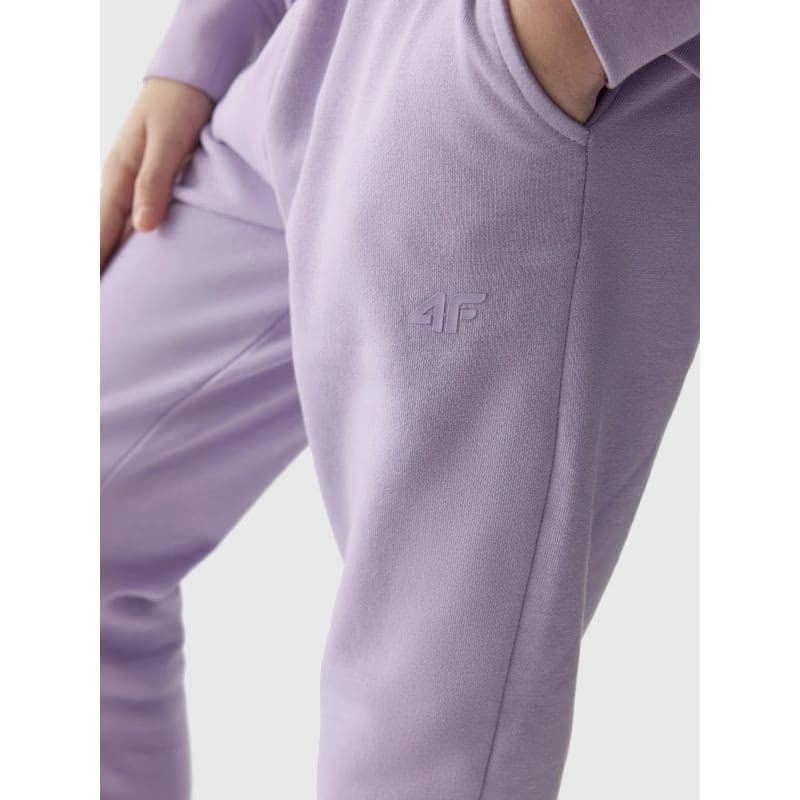 Dievčenské tepláky 4F JUNIOR TROUSERS-4FJWSS24TTROF587-52S-LIGHT VIOLET 6