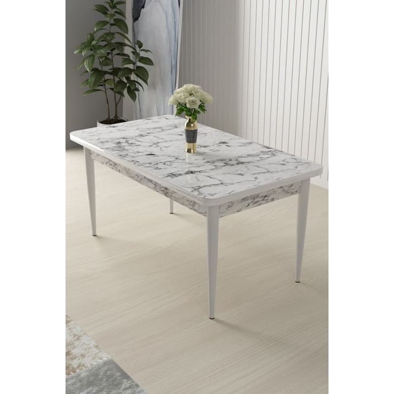 Jedálenský stôl Nil - White Marble, White 1
