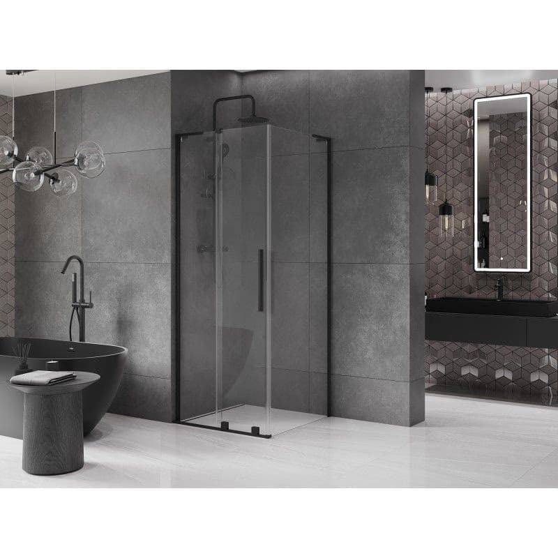 MEXEN/S - Velar L sprchovací kút, posuvné dvere 110 x 110, transparent, čierna 871-110-110-03-70 6