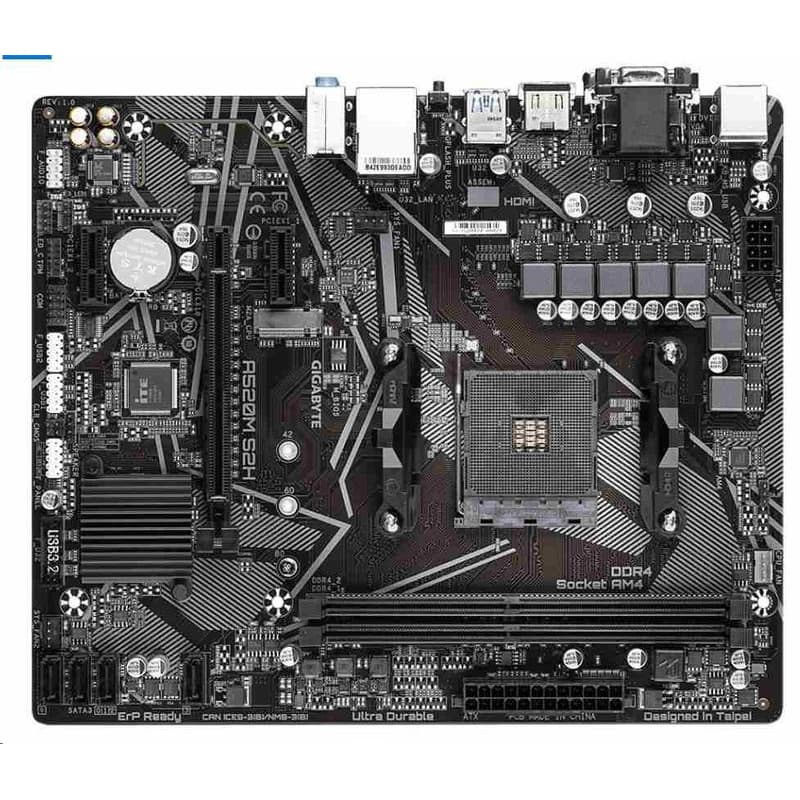 GIGABYTE MB Sc AM4 A520 S2H, AMD A520, 2xDDR4, 1xHDMI, 1xDVI, 1xVGA, mATX 2