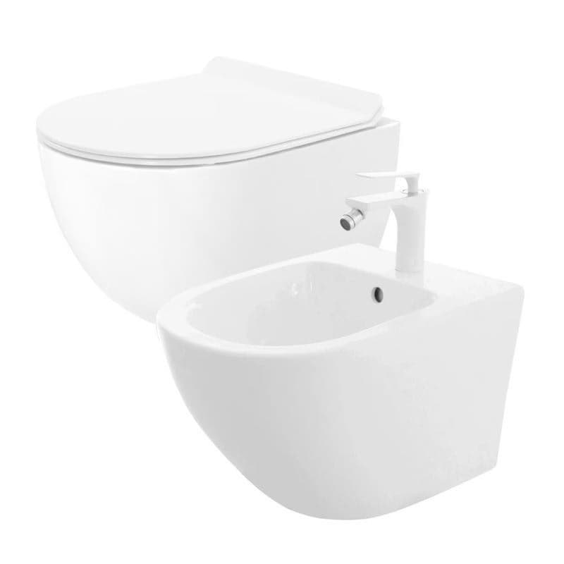 REA - Set WC závesnej misy + bidetu CARTER biely KPL-C1400 1