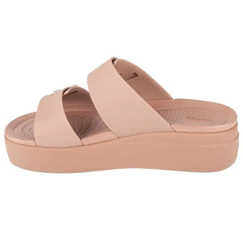 Dámske sandále na platforme (módna obuv) CROCS Brooklyn Buckle Low Wedge W latte 2