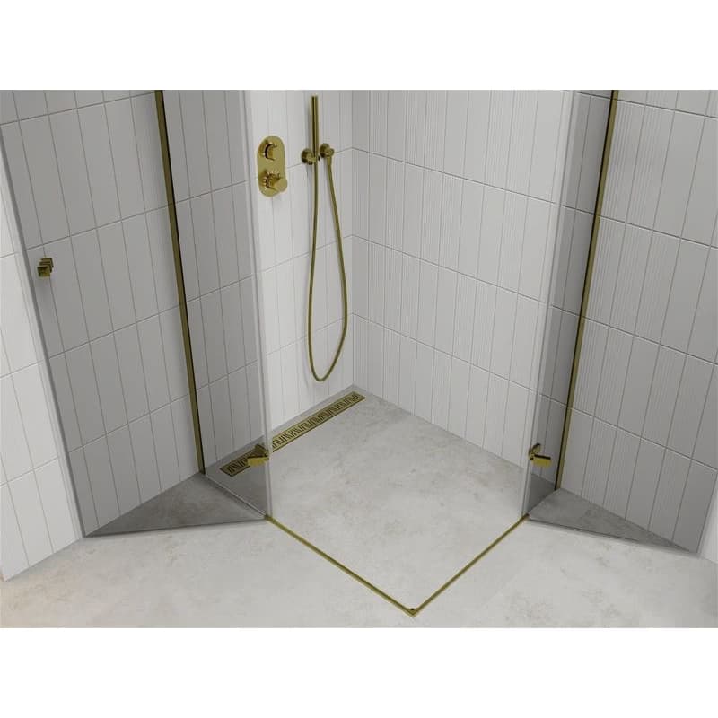 MEXEN/S - ROMA sprchovací kút 100x90, transparent, zlatá 854-100-090-50-00-02 5