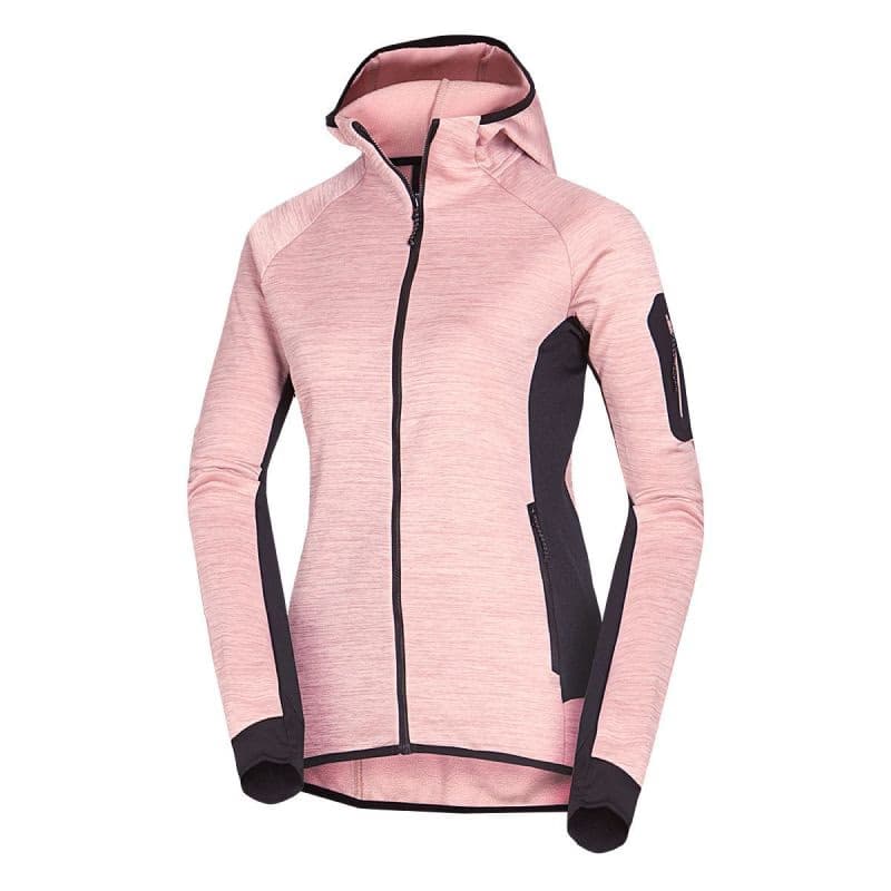 Dámska turistická mikina so zipsom NORTHFINDER COLEEN-521roseblack 3