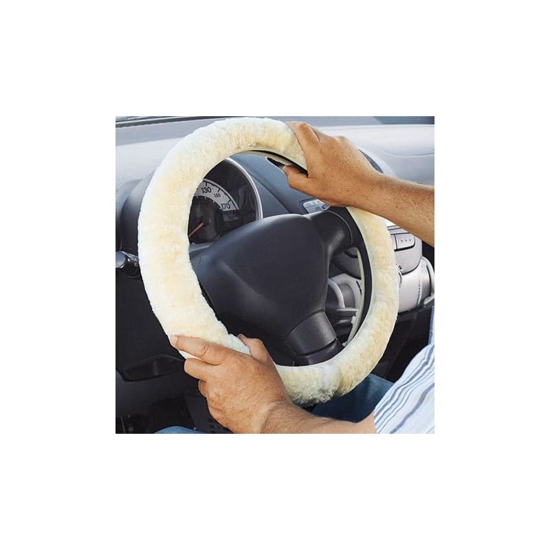 Poťah na volant z ovčej kože - prírodný 1