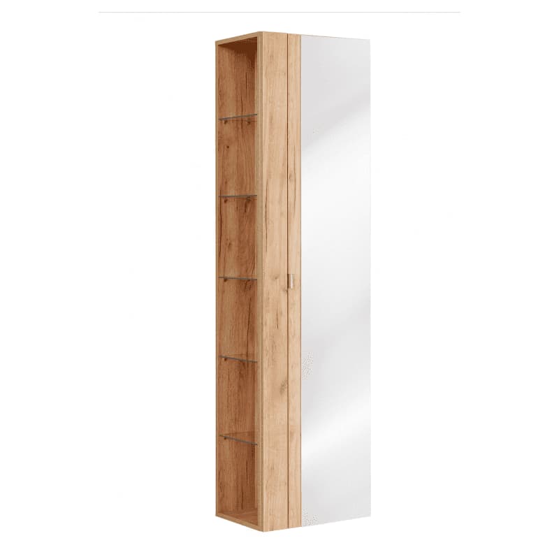 ArtCom Vysoká skrinka do kúpeľne so zrkadlom CAPRI Oak 803