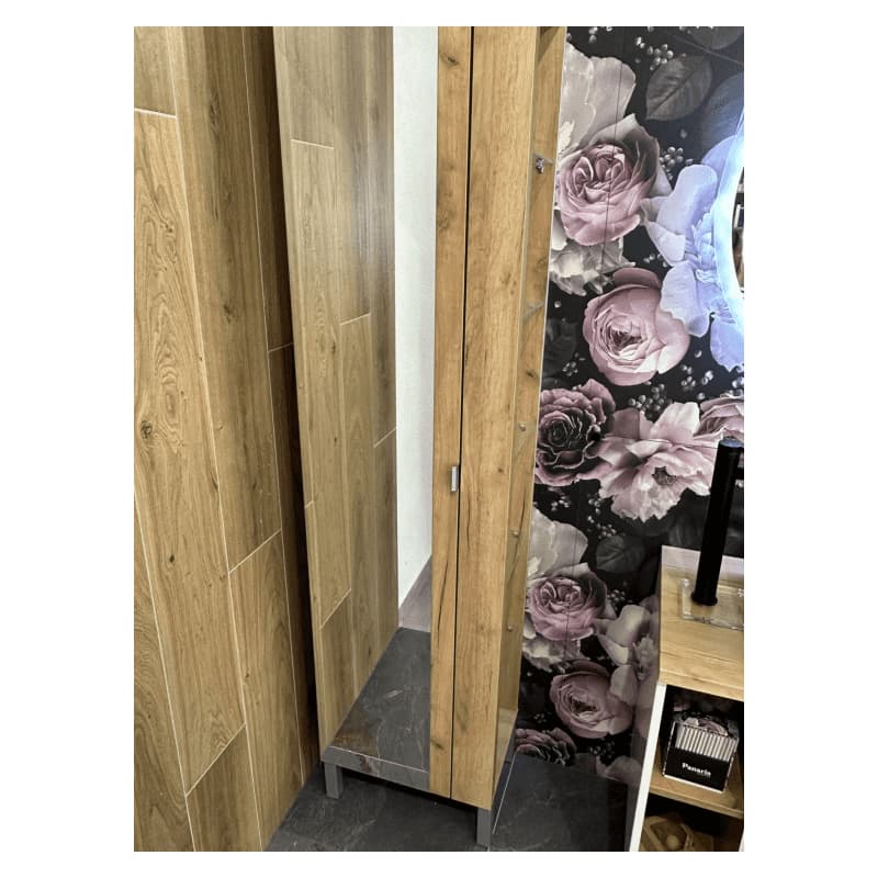 ArtCom Vysoká skrinka do kúpeľne so zrkadlom CAPRI Oak 803 5