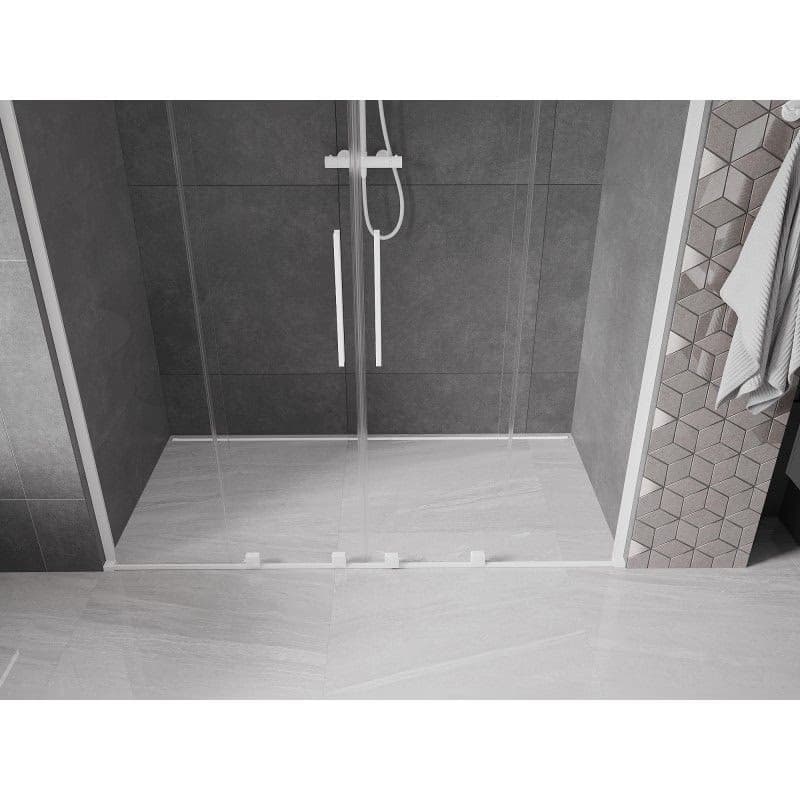 MEXEN/S - Velar L Duo posuvné sprchové dvere 200, transparent, biela 871-200-003-02-20 2
