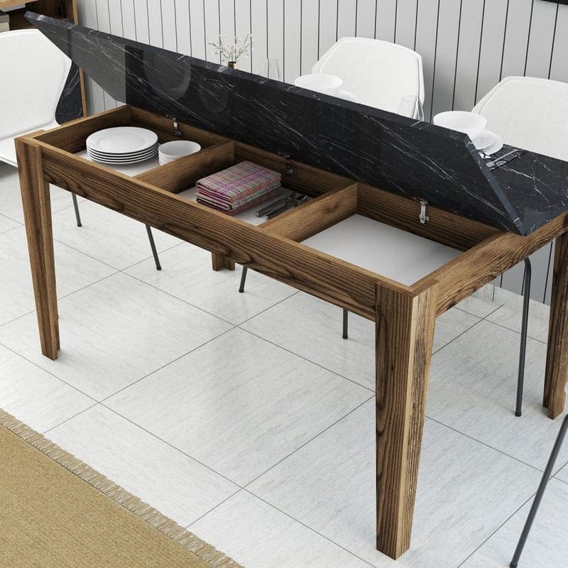 Jedálenský stôl Milan 518 - Walnut, Black 4
