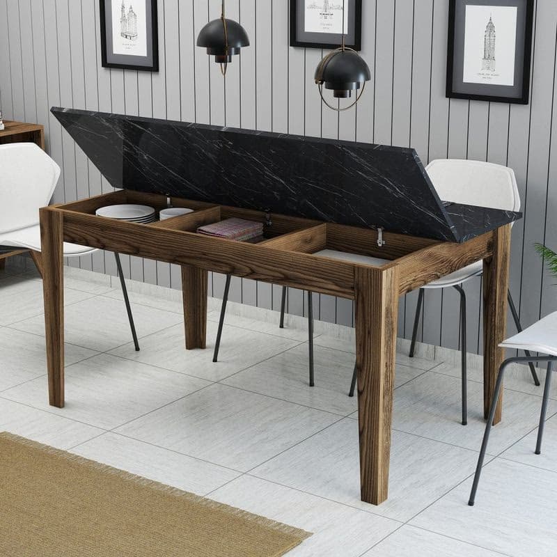 Jedálenský stôl Milan 518 - Walnut, Black 5
