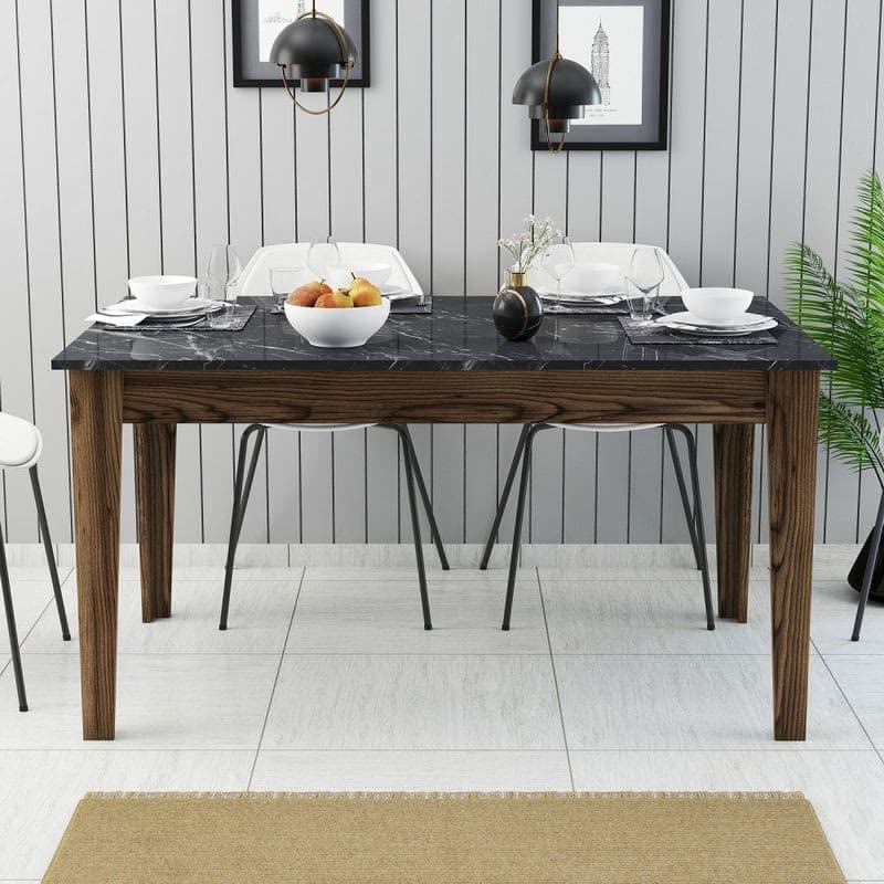 Jedálenský stôl Milan 518 - Walnut, Black 6