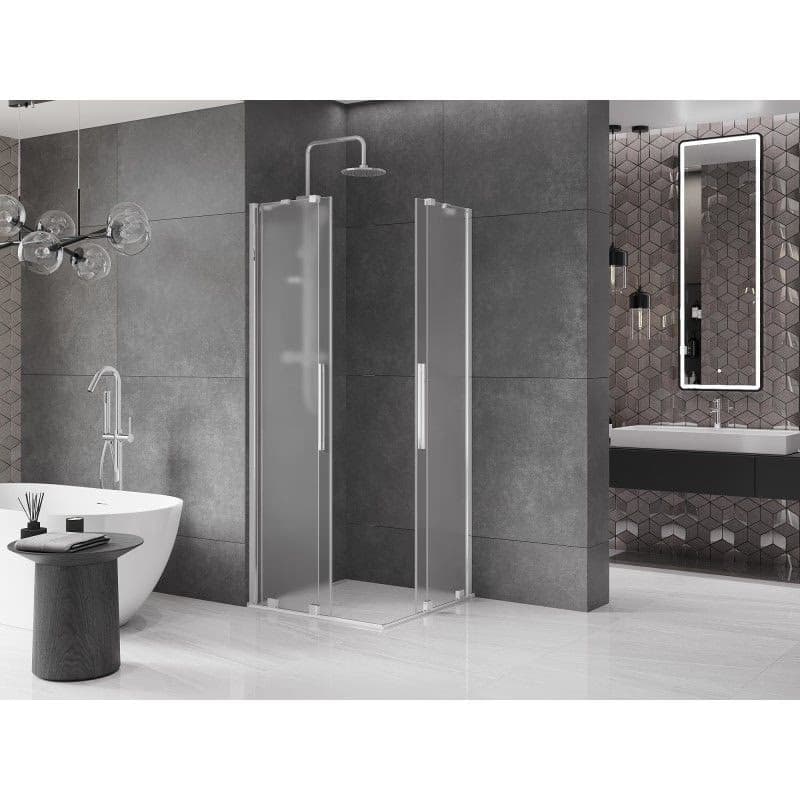 MEXEN/S - Velar Duo sprchovací kút, posuvné dvere 100 x 100, dekor, chróm 871-100-100-32-01 5