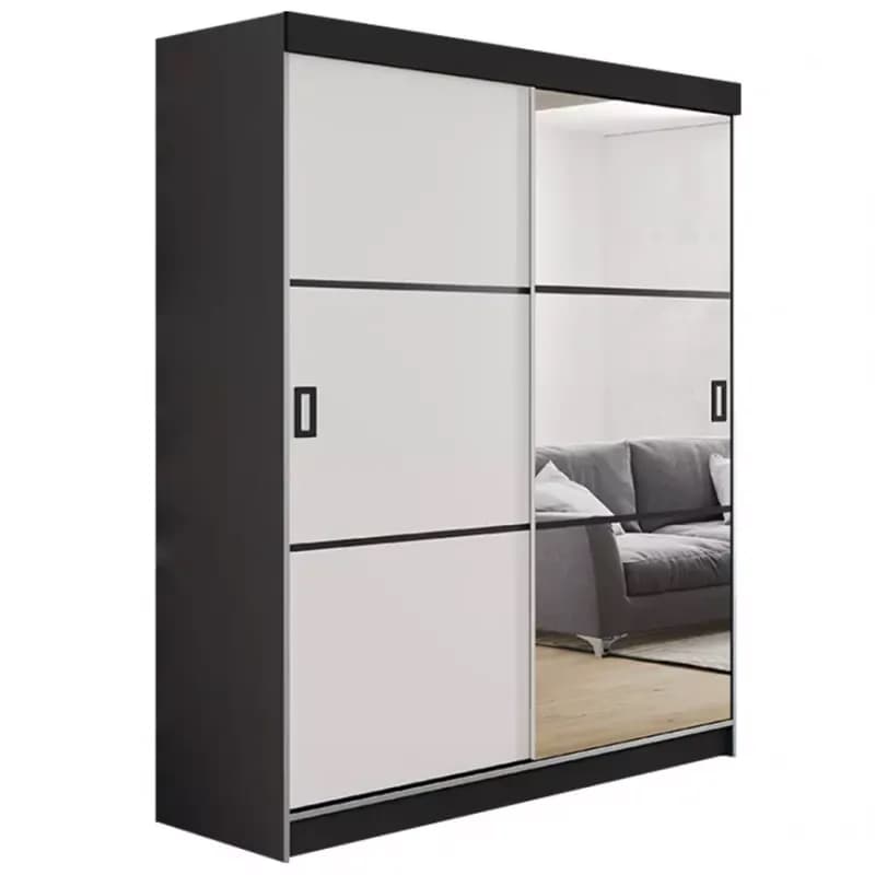 Skriňa Retro 138 3L grafit/ Dvierka biely 1