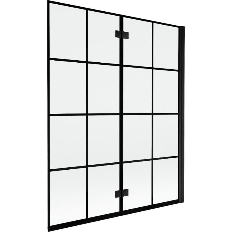 MEXEN - MIST vaňová zástena 140x150 cm 6mm 2-s, čierna, dekor, pravá 8A9-140-002-70-77-P